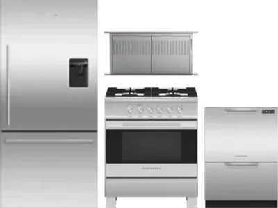 4 Piece Package Includes Refrigerator, Range, Hood And Dishwasher